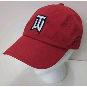 Tiger Woods TW Golf Nike Red White Buick Dad Adjustable Strapback Signature Hat